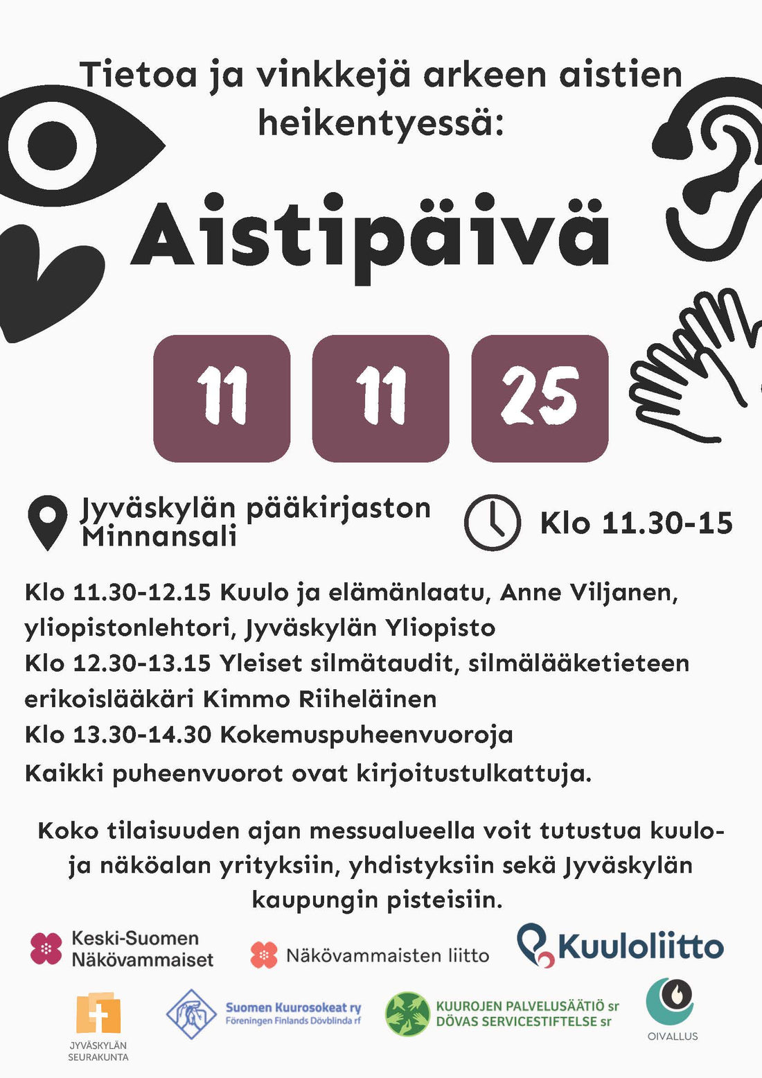 Olemme mukana Jyväskylän aistipäivässä 11.11.25