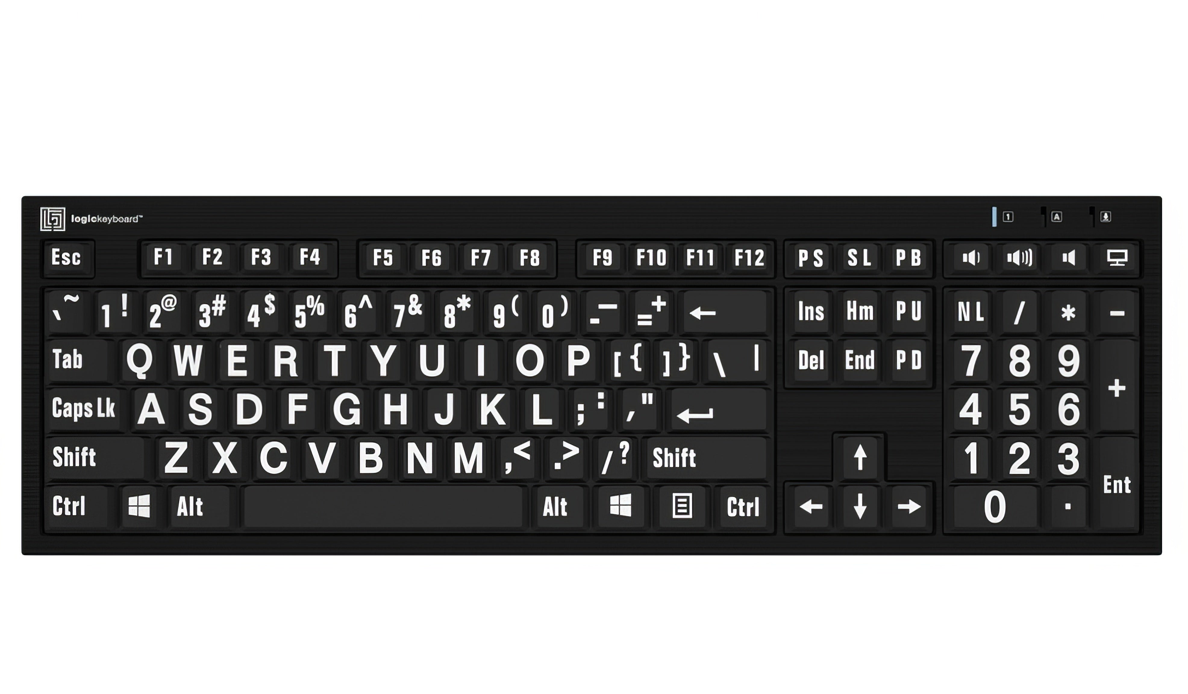 Printable Logic Computer Keyboard Logic XL Print Nero Keyboard – Näköpiste Polar Print